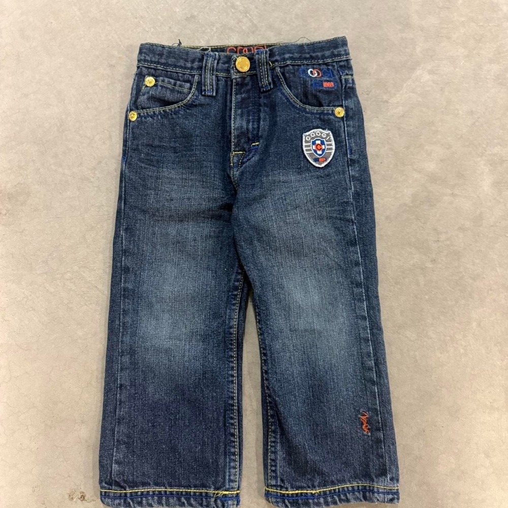 2000s kids Coogi embroidered denim jeans with patchwork design Sz 3t
